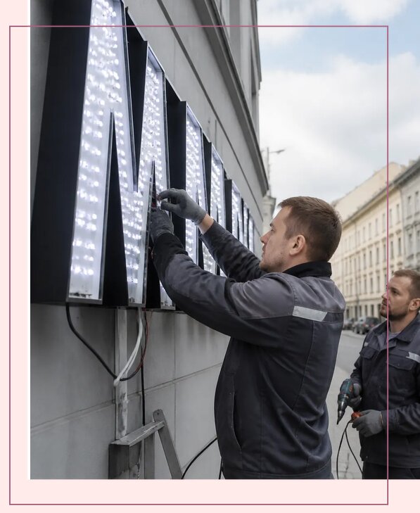 Изготовление и монтаж светодиодных LED вывесок в Донецке