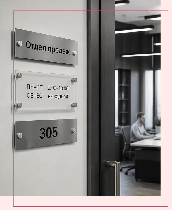 Офисные таблички на дверь в Донецке по цене от 5365 р. | Аванза-Днк